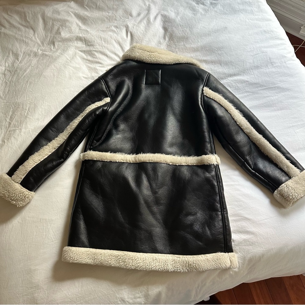 Abercrombie & Fitch Faux Leather and Fur Shearling Jacket Size Medium - Picture 11 of 12
